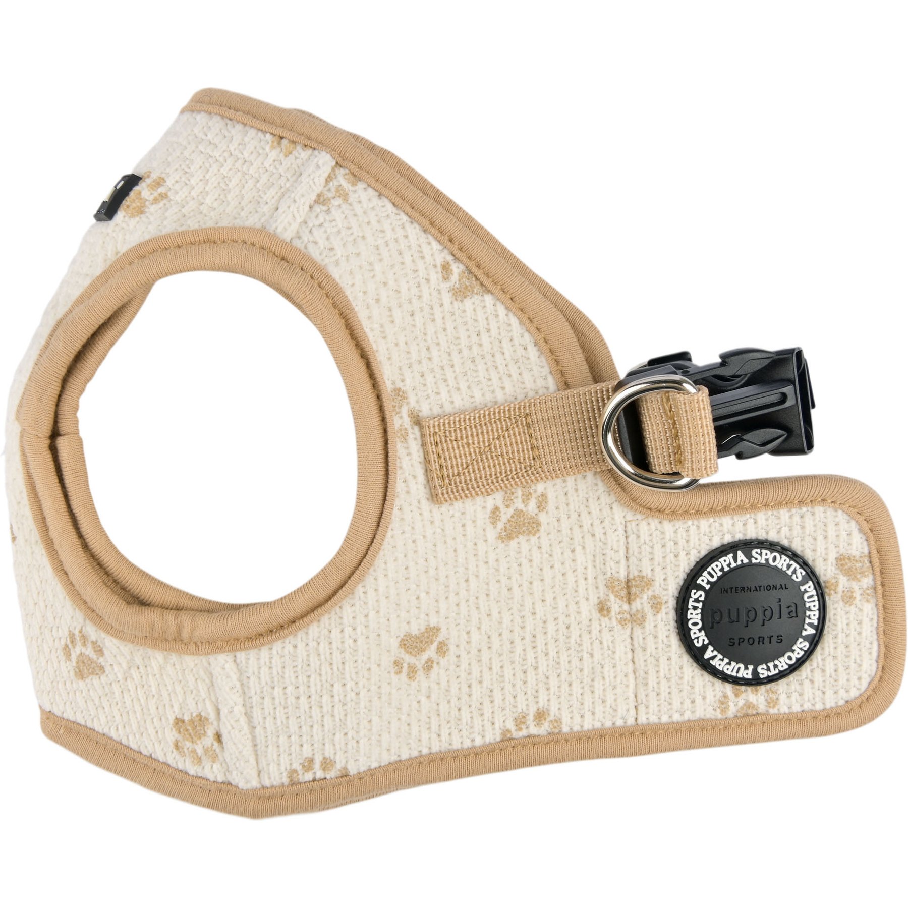 Puppia Pawprint Step-In No-Pull Dog Harness, Beige, Medium: 14.5-in chest