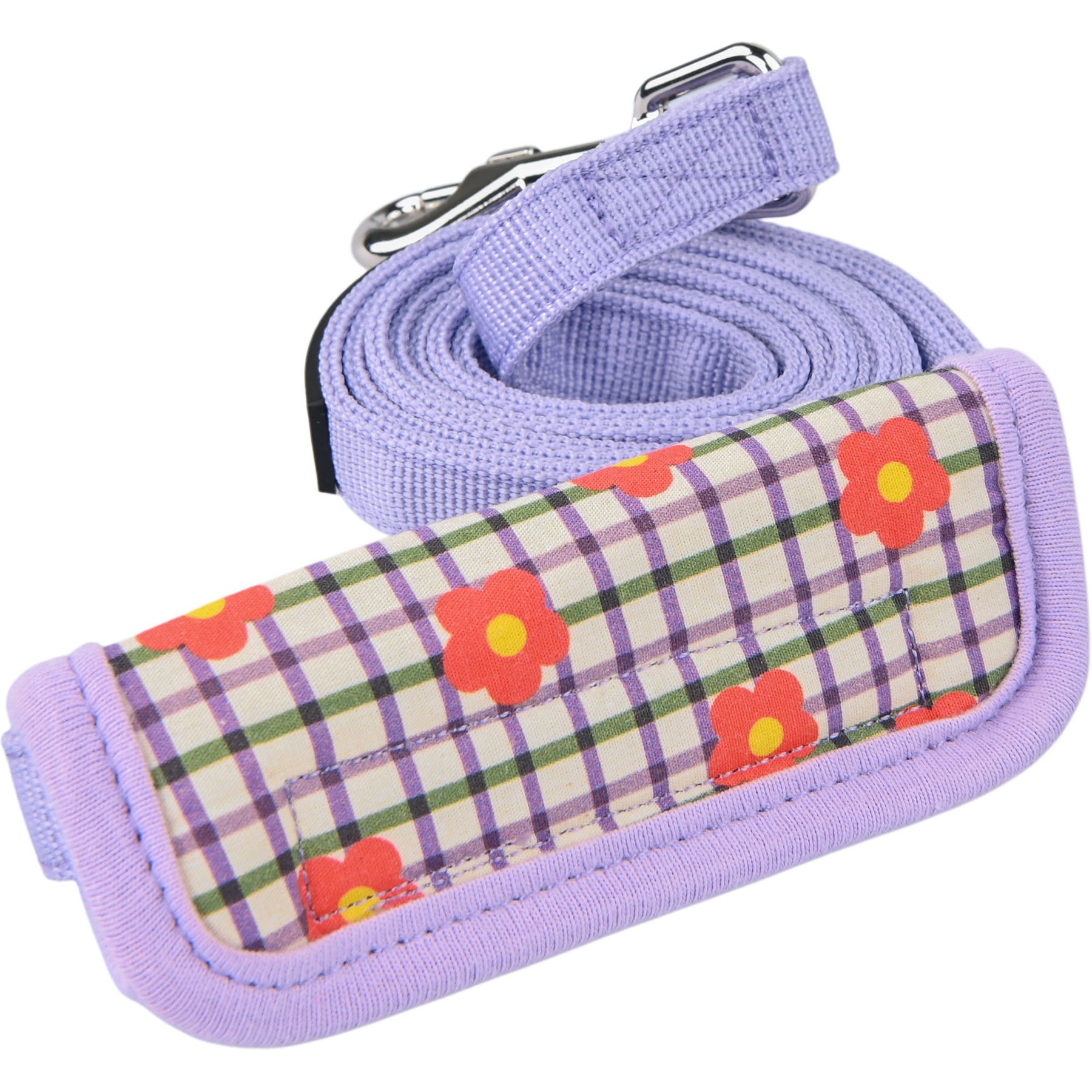 Puppia Westley Flower Pattern Dog Leash, Violet, Large: 4.5-ft long, 0.8-in wide