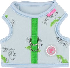 Pinkaholic New York Kiki Jacket Cute Dog Pattern No-Pull Dog Harness, Light Blue, Large: 16-in chest