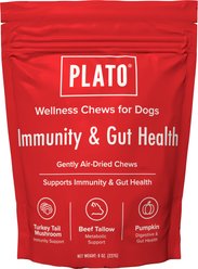 Plato Immunity & Gut Jerky Dog Treats, 60 count