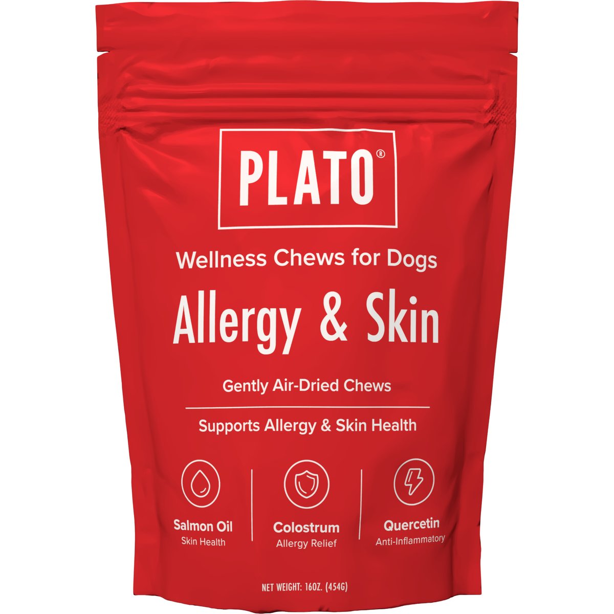 Plato Skin & Coat Jerky Supplement for Dogs, 120 count