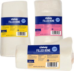 Variety Pack - Chewy Made Filled Bone Dog Treats: Peanut Butter, Cheese & Bacon, & Chicken & Rice Flavors (FORMERLY BONES & CHEWS)