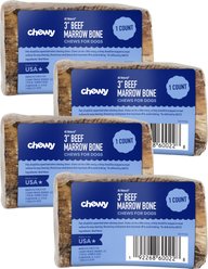 Chewy Made Roasted Marrow Bone 3" Dog Treat (FORMERLY BONES & CHEWS), 4 count bundle