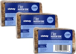 Chewy Made Roasted Marrow Bone 3" Dog Treat (FORMERLY BONES & CHEWS), 3 count bundle