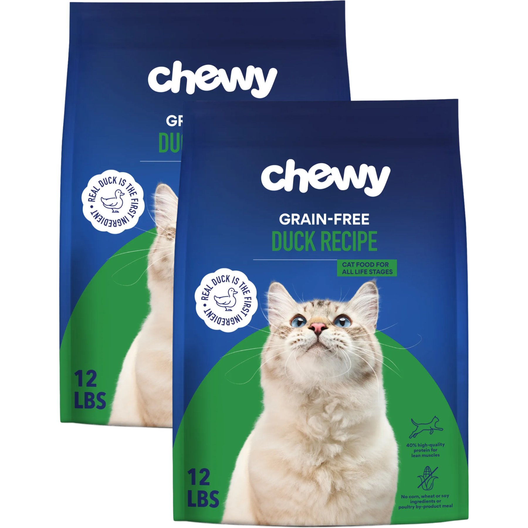 Chewy Made Duck Recipe Grain-Free Dry Cat Food (FORMERLY AMERICAN JOURNEY), 24-lb bundle