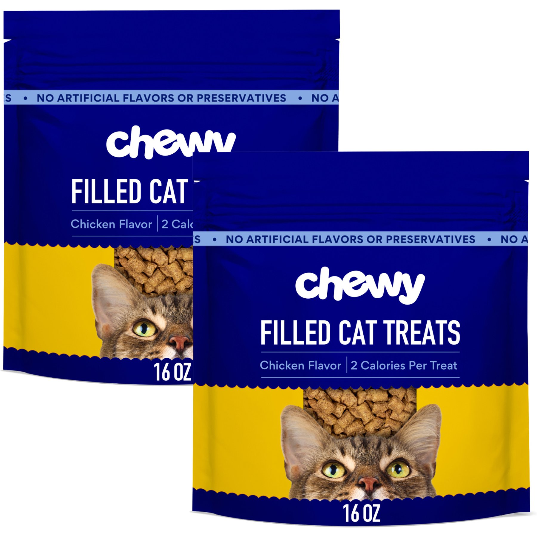 Chewy Made Chicken Flavor Filled Crunchy Cat Treats (FORMERLY TINY TIGER), 32-oz bundle