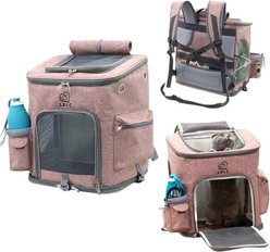 NonoPets Heavy-Duty Large Capacity Dog & Cat Backpack Carrier, Pink slide 2 of 6