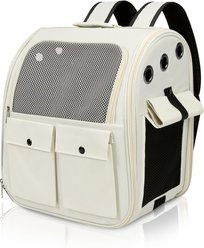 NonoPets Panoramic Window Travel Suitcase Dog & Cat Carrier, White