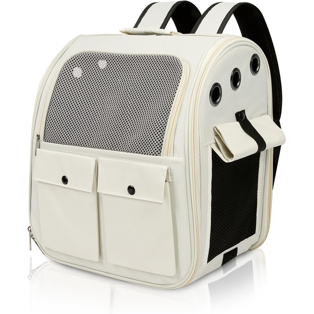 NonoPets Panoramic Window Travel Suitcase Dog & Cat Carrier, White