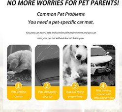 NonoPets Universal Waterproof Rear Bench Travel Mat with Mesh Viewing Window Dog & Cat Car Seat Cover, Grey slide 2 of 7
