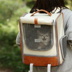 NonoPets Retro-Style Ventilated Dog & Cat Backpack, White