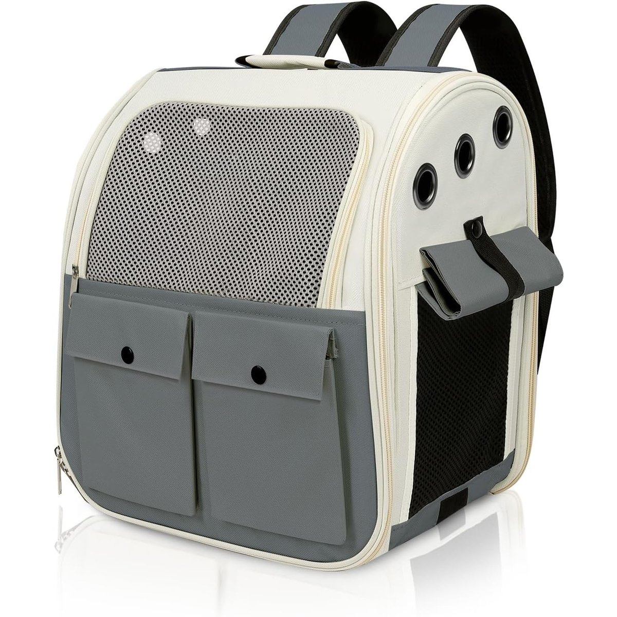 NonoPets Panoramic Window Travel Suitcase Dog & Cat Carrier, Grey