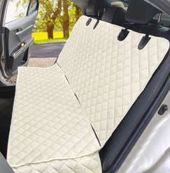 NonoPets Heavy-Duty Multi-Layer Waterproof Dog & Cat Rear Seat Protector, Beige