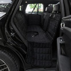 NonoPets Universal Waterproof Rear Bench Travel Mat with Mesh Viewing Window Dog & Cat Car Seat Cover, Black