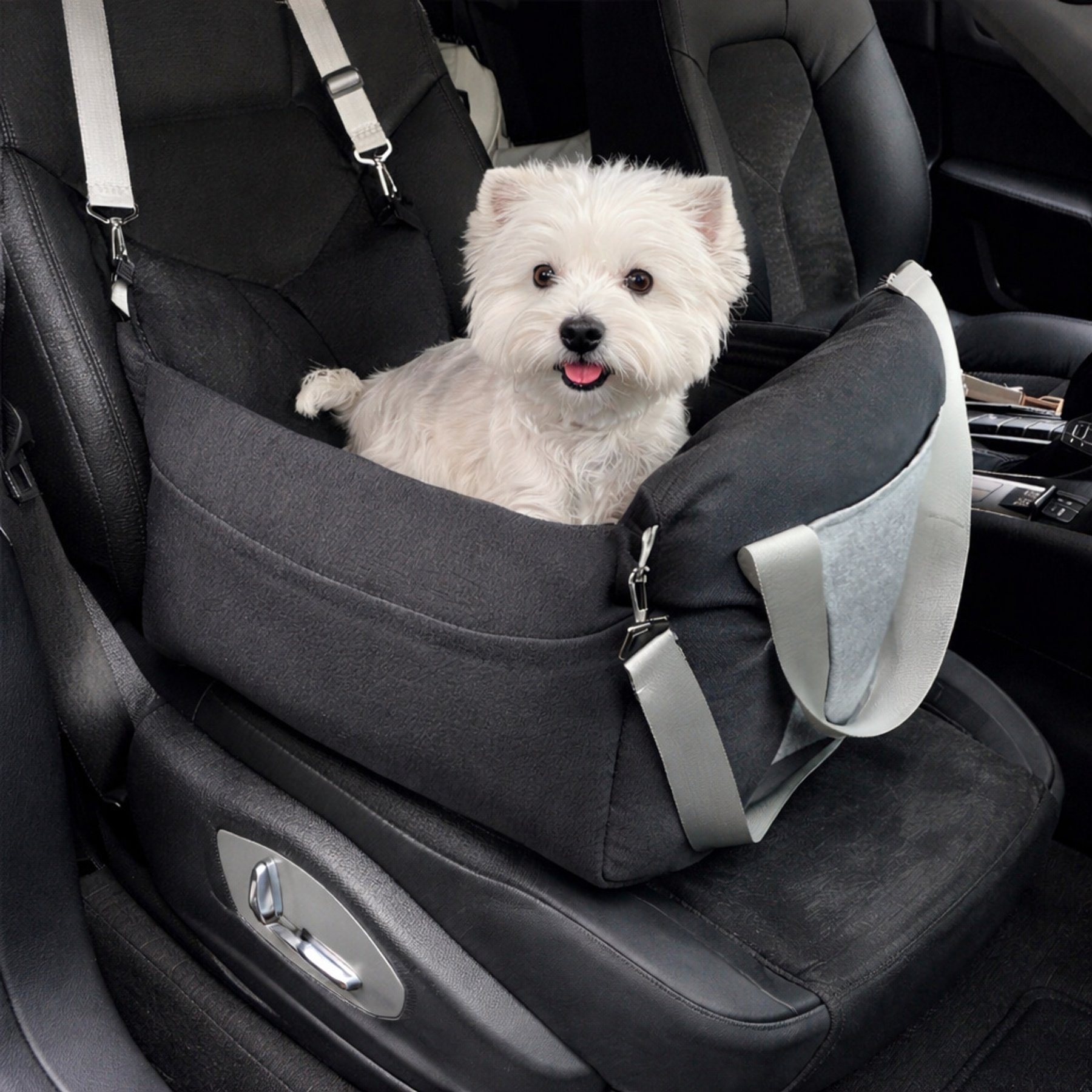 NonoPets All-Season Orthopedic Dog & Cat Car Seat, Black