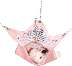 NonoPets Double-Layer Breathable Mesh Small Pet Hammock, Pink, Large