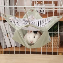 NonoPets Double-Layer Breathable Mesh Small Pet Hammock, Green, Large