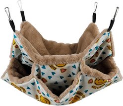 NonoPets Three-Story Plush Small Pet Hammock, Yellow