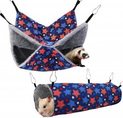 NonoPets Small Pet Hammock & Tunnel Set, Blue