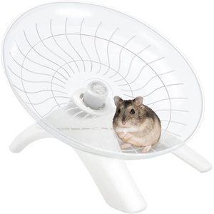 NonoPets Silent Flying Saucer Hamster Wheel, White