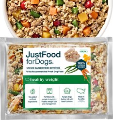 JustFoodForDogs Adult Fresh Frozen Healthy Weight Human-Grade Pork Dog Food, 18-oz pouch, 7 count
