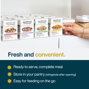 JustFoodForDogs Pantry Fresh Chicken & White Rice Fresh Dog Food, 12.5-oz pouch, case of 12