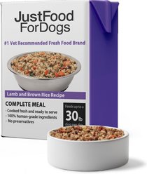 JustFoodForDogs Pantry Fresh Lamb & Brown Rice Fresh Dog Food, 12.5-oz pouch, case of 6