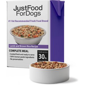 JustFoodForDogs Pantry Fresh Lamb & Brown Rice Fresh Dog Food, 12.5-oz pouch, case of 6