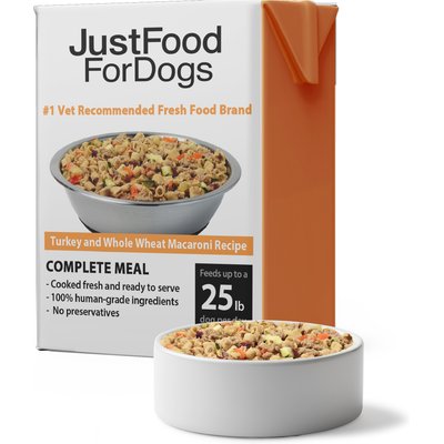 JustFoodForDogs JustFoodForDogs Pantry Fresh Turkey & Whole Wheat Macaroni Fresh Dog Food, 12.5-oz bag, case of 6