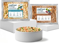 JustFoodForDogs Healthy Weight Variety Pack Human-Grade Fresh Whole Dog Food, 18-oz pouch, case of 7 