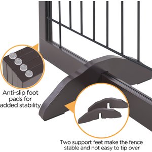 Yaheetech 4-Panel Metal Dog Gate Dog Exercise Playpen, 32-in H, Espresso