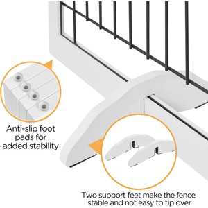 Yaheetech 4-Panel Metal Dog Gate Dog Exercise Playpen, 32-in H, White