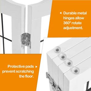 Yaheetech 4-Panel Metal Dog Gate Dog Exercise Playpen, 32-in H, White