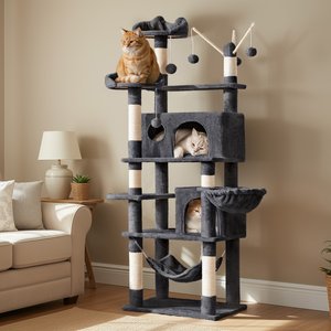 YAHEETECH Multi-Level 67-in Cat Tree, Dark Gray - Chewy.com