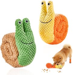 Potaroma 27-in Snuffle & Squeaky Roll-Up Fleece Mat Plush Dog Toy with Hidden Treat Slots, Multicolor, 2 count