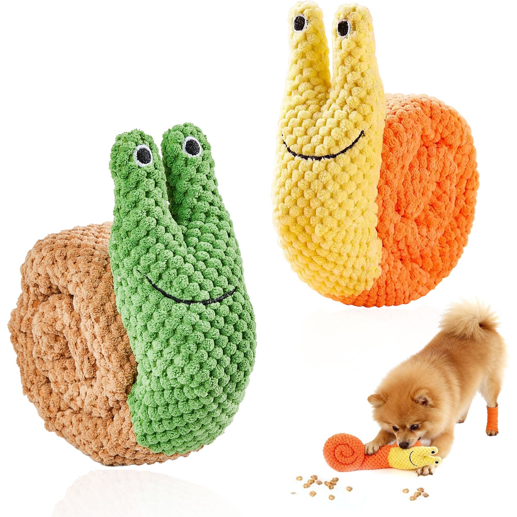 Potaroma 27-in Snuffle & Squeaky Roll-Up Fleece Mat Plush Dog Toy with Hidden Treat Slots, Multicolor, 2 count