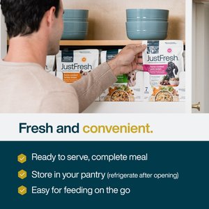 JustFoodForDogs JustFresh Human Grade Home-Cooked Chicken Recipe Fresh Dog Food, 12-oz pouch, case of 7