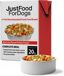 JustFoodForDogs Pantry Fresh Beef & Russet Potato Fresh Dog Food, 12.5-oz pouch, case of 6