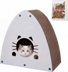 THE LICKER STORE Koko Modern 19-in Cardboard Triangle Cat Cave Scratcher with Catnip, Gray