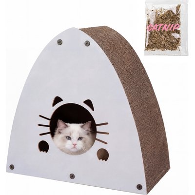 THE LICKER STORE THE LICKER STORE Koko Modern 19-in Cardboard Triangle Cat Cave Scratcher with Catnip, Gray