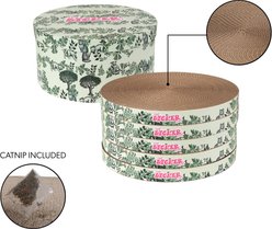 THE LICKER STORE Kate Modern 12-in Patterned Cardboard Reversible Cat Scratcher Pad in Box with Catnip, 5 count, Cat Green slide 2 of 6