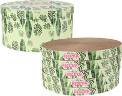 THE LICKER STORE Kate Modern 12-in Patterned Cardboard Reversible Cat Scratcher Pad in Box with Catnip, 5 count, Leaf Mint/Green slide 2 of 6