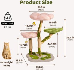 Happy & Polly Whimsical Cloud & Moss Forest 40-in Fleece Plush Cat Tree & Condo slide 2 of 9