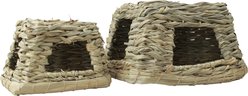 Nibbles by A&E Cage Company Grass Hut Smallpet Hideout, Tan, Medium slide 2 of 5