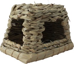 Nibbles by A&E Cage Company Grass Hut Smallpet Hideout, Tan, Small