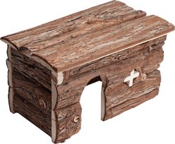 Nibbles by A&E Cage Company Large Log Cabin Hut Small Pet Hideout, Brown slide 2 of 3