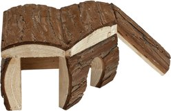 Nibbles by A&E Cage Company Log Cabin Hut with Ramp Smallpet Hideout, Brown slide 2 of 3