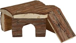 Nibbles by A&E Cage Company Log Cabin Hut with Ramp Smallpet Hideout, Brown