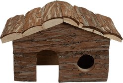 Nibbles by A&E Cage Company Log Cabin Hut Small Pet Hideout, Brown, Medium slide 2 of 3
