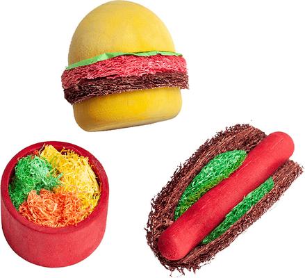 Show full view: Nibbles by A&E Cage Company Summer Cookout Wood & Loofah Small Pet Chew Toy, Multicolor slide 2 of 3
